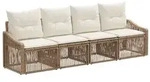 vidaXL Gartensofa-set 4 pcs Beige Poly-Rattan