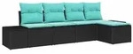 vidaXL Sofa Set 5 stk. Schwarz [Synthetisch]: Poly Rattan