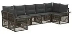 vidaXL Gartensofa-set 7 stk. 7-Sitzanzahl Grau Poly-Rattan