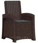 vidaXL Liegesessel Garten Rattan-Optik Braun und Anthrazit PP