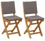 vidaXL Au&szlig;en Bistro-St&uuml;hle mit Kissen 2 pcs Dunkelgrau 38 x 46 x 85 cm