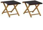 vidaXL Liegestuhl 2 pcs Massives Eukalyptus Holz Schwarz