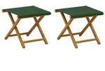 vidaXL Liegestuhl 2 pcs Massives Eukalyptus Holz Gr&uuml;n