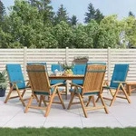 vidaXL Gartenst&uuml;hle mit Kissen 6 Stk. Massivholz Teak