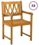 vidaXL Bank Outdoor 8 pcs Natur 56 x 55,5 x 90 cm Massivholz Akazie