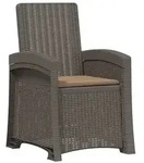 vidaXL Liegesessel Garten Rattan-Optik Hellgrau und Taupe PP
