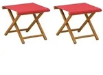 vidaXL Liegestuhl 2 pcs Massives Eukalyptus Holz Rot