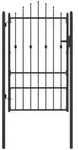 vidaXL Zauntor mit Schloss Asten Schwarz 150 x 88 cm Stahl