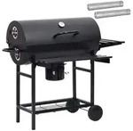 vidaXL Fassgrill mit R&auml;dern und Regalen 3 pcs 115 x 85 x 95 cm Metall