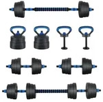 vidaXL 4-in-1 Kurzhantel Langhantel Kettlebell Set 20kg 20kg