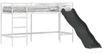 vidaXL Kinder-Loftbett mit Rutsche Wei&szlig; und Anthrazit 90 x 190 cm