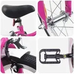 vidaXL Kinderfahrrad 16 Zoll f&uuml;r 4-6 Jahre alt Pink Wei&szlig;