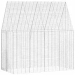 vidaXL Hasenk&auml;fig Silber 200 x 100 x 210 cm Verzinkter Stahl