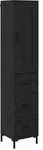 vidaXL Highboard Schwarz Eichen-Optik 34,5 x 34 x 180 cm Holzwerkstoff