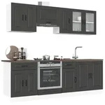vidaXL 8-tlg. K&uuml;chenschrank-Set Kalmar Schwarz Holzwerkstoff