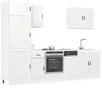 vidaXL 7-tlg. K&uuml;chenschrank-Set Porto Hochglanz-Wei&szlig; Holzwerkstoff