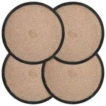 vidaXL Jute Platzsets 4 pcs Nat&uuml;rlich und Schwarz &Oslash; 30 cm