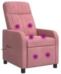 vidaXL Massage Relaxsessel Rosa Samt (V)