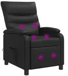 vidaXL Massage Relaxsessel Schwarz Kunstleder