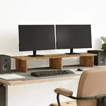 vidaXL Monitorst&auml;nder Altholz-Optik 100x27x15 cm Holzwerkstoff