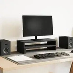 vidaXL Monitorst&auml;nder Schwarz Eichen-Optik 54x22x15 cm Holzwerkstoff