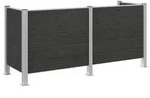 vidaXL M&uuml;lltonnenzaun Grau 237 x 85 x 115 cm Aluminium und WPC