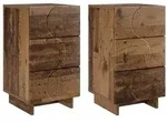 vidaXL Nachttisch 2 pcs Altholz 33,5 x 34,5 x 60 cm Holzwerkstoff