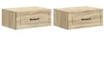 vidaXL Wandmontierter Nachttisch 2 pcs Sonoma-Eiche 49 x 34,5 x 20 cm