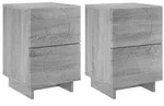 vidaXL Nachttisch 2 Stk. Sonoma-Grau 33,5 x 34,5 x 50 cm Holzwerkstoff