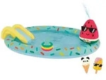 Happy People 77463 - Planschbecken - Spielcenter Eis mit Rutsche und Sprinkler
