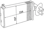 W&auml;rmetauscher Innenraumheizung Alu 234 mm - 157 mm MAHLE f&uuml;r u.a. VW TRANSPORTER