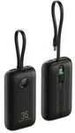 Powerbank Veger K1 35W PD QC3.0 10000 mAh mit integrierten Kabeln Schwarz