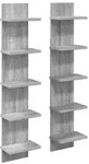 vidaXL Wandregal 2 pcs Sonoma-Grau 22 x 15 x 100 cm Holzwerkstoff