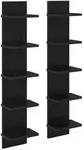 vidaXL Wandregal 2 pcs Schwarze Eiche 22 x 15 x 100 cm Holzwerkstoff