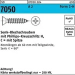 Blechschraube ISO 7050 SEKO Spitze/PH 4,2x 38 -C-H A 2 500 St&uuml;ck