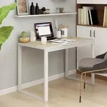 vidaXL Computertisch Wei&szlig; und Eiche-Optik 110x60x73 cm Holzwerkstoff