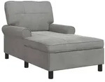 vidaXL Lounge-Liege mit Kissen Hellgrau 91 x 157 x 91 cm Samt