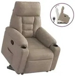 vidaXL Relaxsessel mit Aufstehhilfe Taupe Mikrofasergewebe