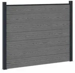 vidaXL Zaunelement WPC und Aluminium Grau