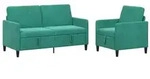 vidaXL Sofa Set mit Stauraum 2 stk. T&uuml;rkis Polyester