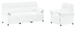 vidaXL Sofa Set 2 stk. Wei&szlig; Stoff