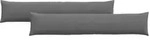 vidaXL Sofakissen 2 St&uuml;ck Dunkelgrau 200 x 40 cm Stoff