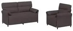 vidaXL Sofa Set 2 stk. Dunkelbraun Stoff