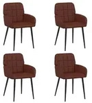 vidaXL Esszimmerst&uuml;hle 4 pcs Kunstleder Gl&auml;nzendes Braun