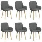 vidaXL Esszimmerst&uuml;hle 6 pcs Stoff Dunkelgrau 56,5 x 50 x 87,5 cm