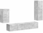 vidaXL TV-Schrankset Wandmontiert 4 pcs Beton Grau Holzwerkstoff