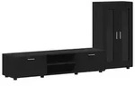 vidaXL TV-Schrankset mit Schubladen FLORIN 3 pcs Schwarz Holzwerkstoff