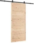 vidaXL Schiebet&uuml;r Natur 100 x 208 cm Massives Kiefernholz