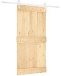 vidaXL Schiebet&uuml;r Nat&uuml;rlich und Wei&szlig; 100 x 210 cm Massivkiefer