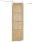 vidaXL Schiebet&uuml;r Nat&uuml;rlich und Wei&szlig; 73,5 x 211 cm